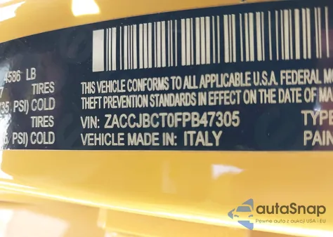 2015 Jeep Renegade Trailhawk from USA, damaged, VIN ZACCJBCT0FPB47305